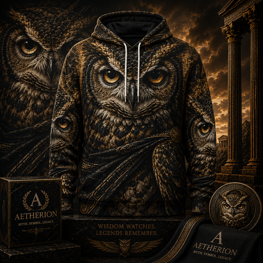 The Owl of Wisdom — All-Over Print Thicken Pullover Hoodie