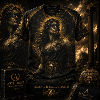 Nemesis — Divine Balance All-Over Print Mythological T-Shirt