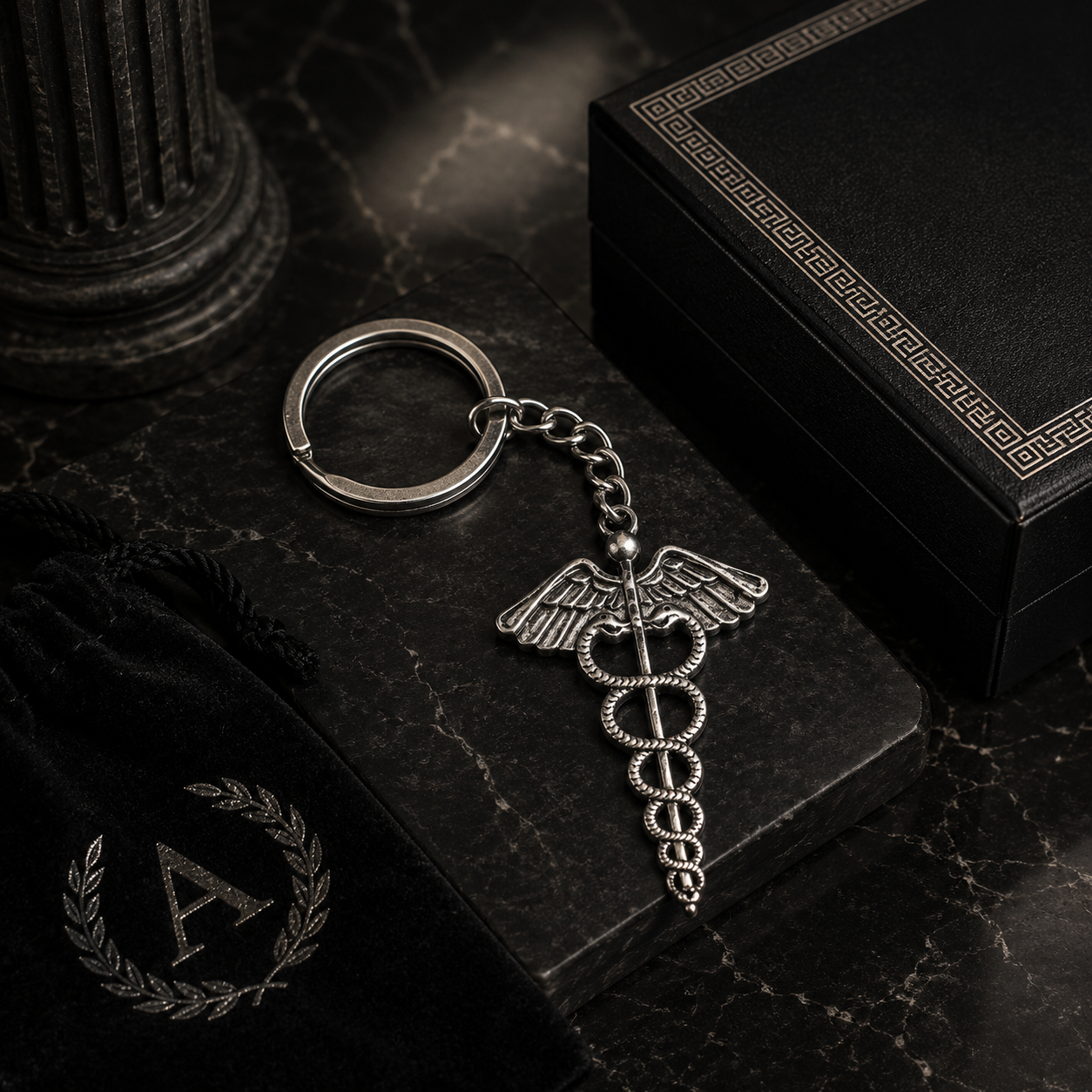 Caduceus Symbol Keychain