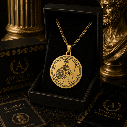 Athena & Medusa Shield Pendant