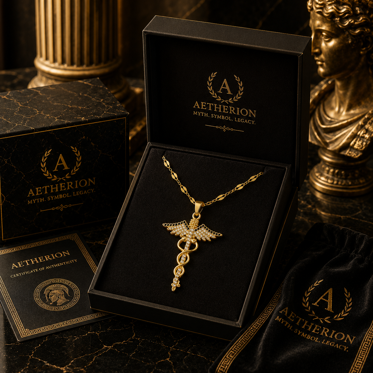 Hermes Caduceus Necklace