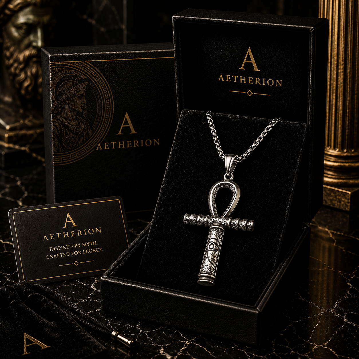 Eye of Ra & Ankh Pendant