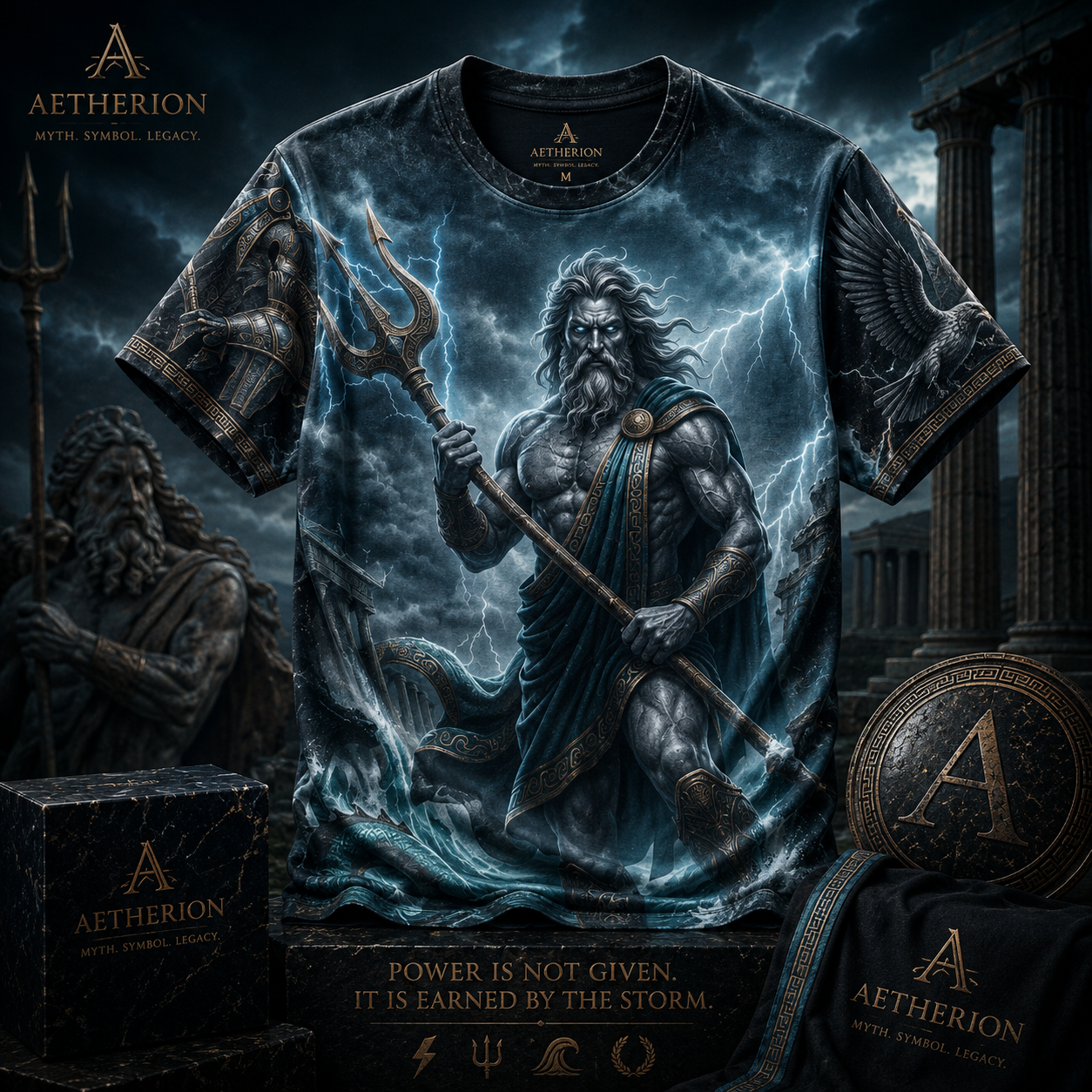 Poseidon — Lord of the Eternal Sea All-Over Print T-Shirt