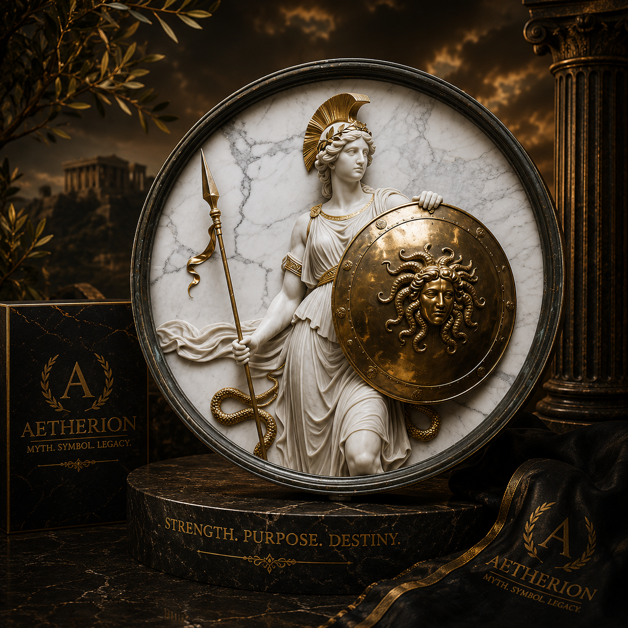 Athena Shield Aluminum Wall Sign
