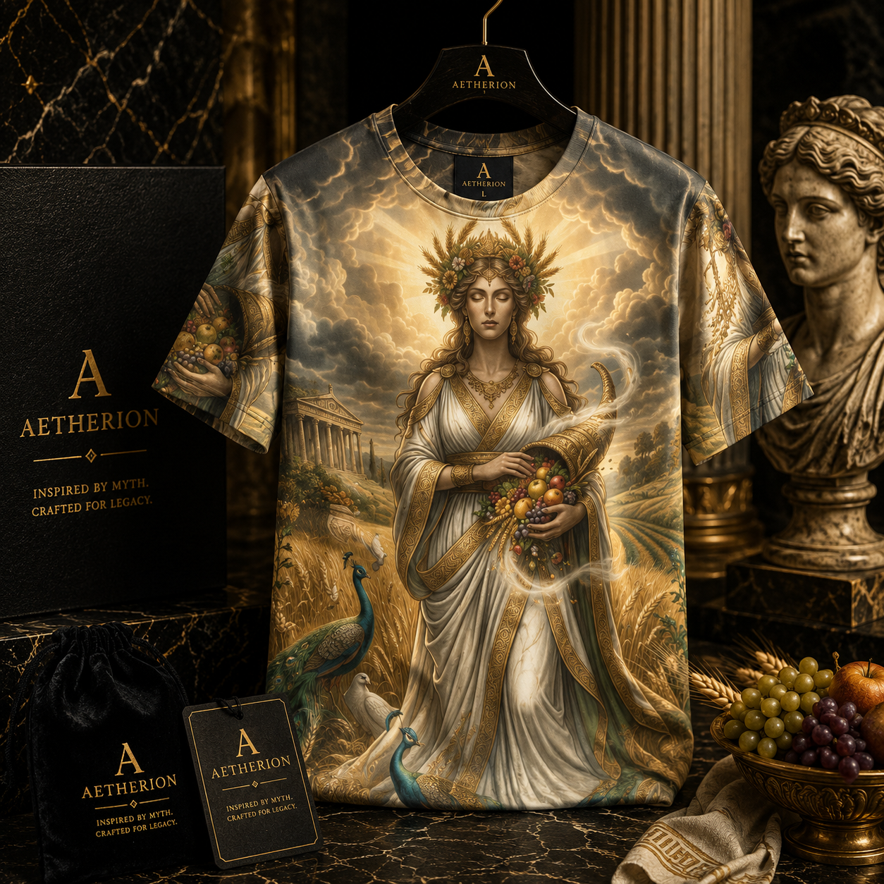 Demeter Harvest Goddess All-Over Print Men's O-Neck T-Shirt | Greek Mythology Apparel | Aetherion