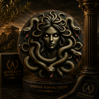Medusa Shield Greek Mythology Metal Wall Art