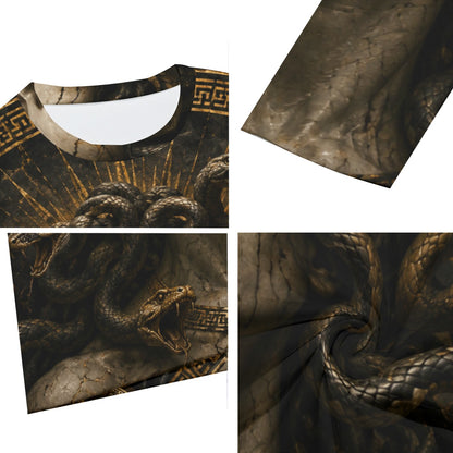 Medusa of the Eternal Gaze — All-Over Print Long Sleeve T-Shirt