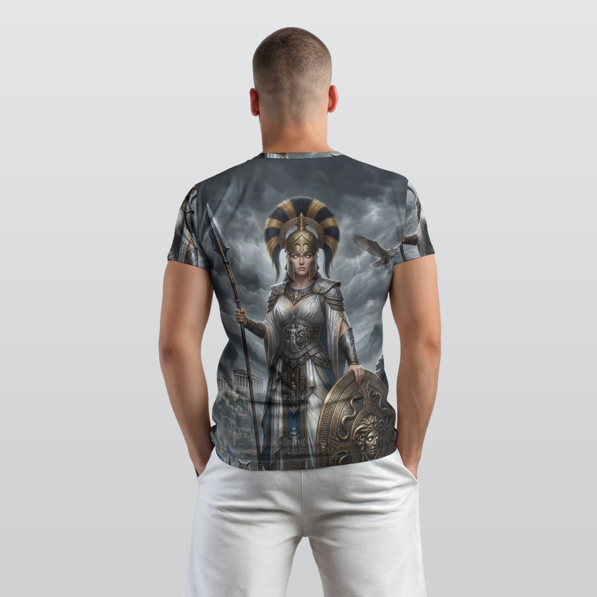 Athena of Divine Wisdom — All-Over Print Mythological Greek T-Shirt