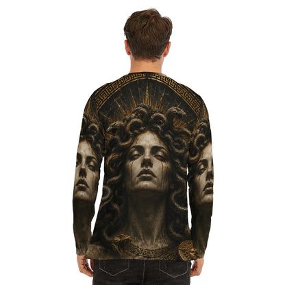 Medusa of the Eternal Gaze — All-Over Print Long Sleeve T-Shirt