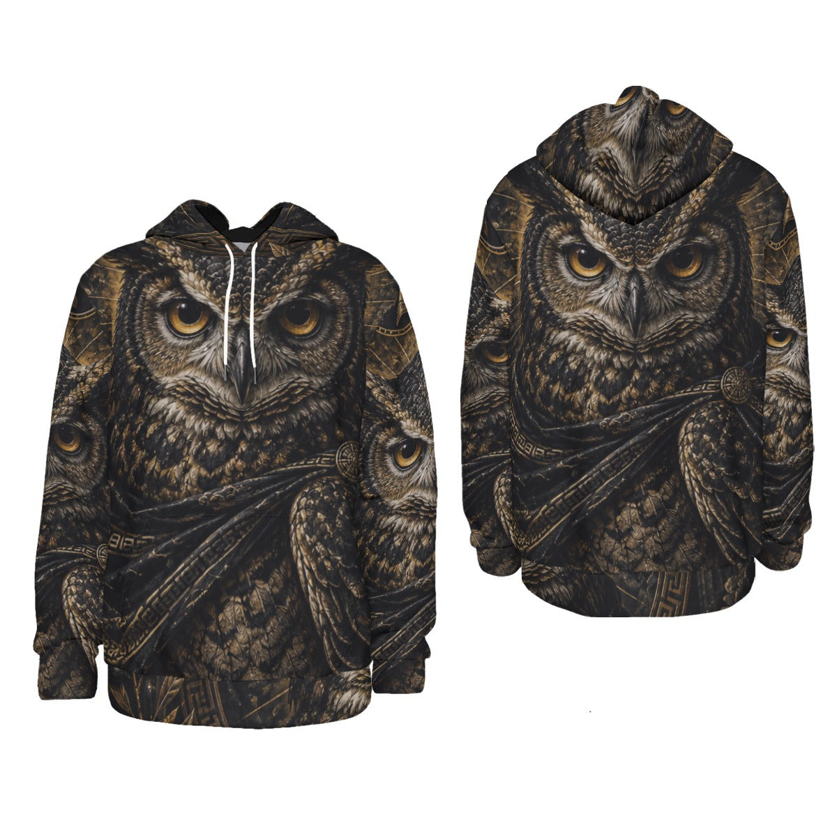 The Owl of Wisdom — All-Over Print Thicken Pullover Hoodie