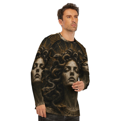 Medusa of the Eternal Gaze — All-Over Print Long Sleeve T-Shirt