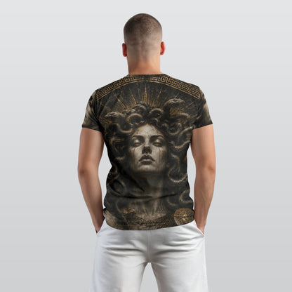 Medusa of Eternal Night — Mythological Greek All-Over Print T-Shirt