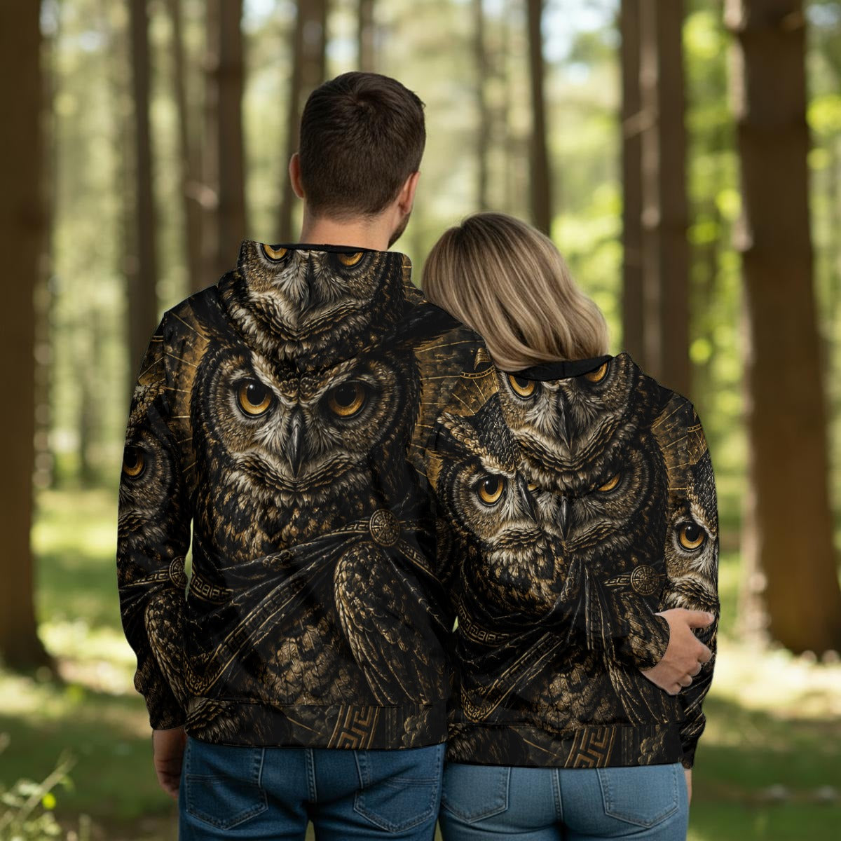 The Owl of Wisdom — All-Over Print Thicken Pullover Hoodie