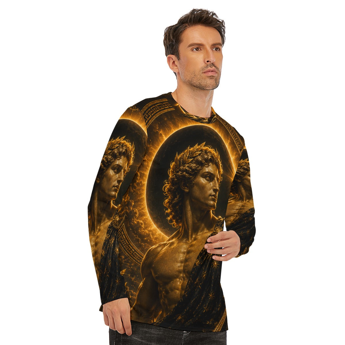 Apollo in the Golden Eclipse — All-Over Print Long Sleeve T-Shirt