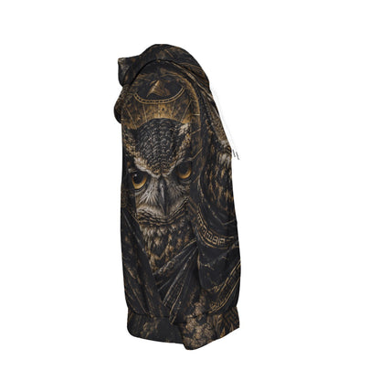 The Owl of Wisdom — All-Over Print Thicken Pullover Hoodie