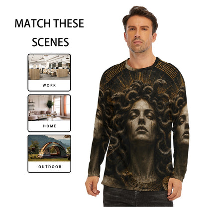 Medusa of the Eternal Gaze — All-Over Print Long Sleeve T-Shirt