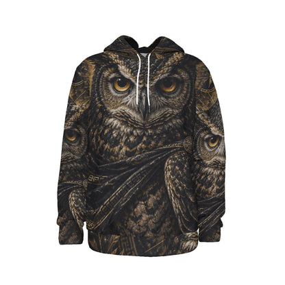 The Owl of Wisdom — All-Over Print Thicken Pullover Hoodie