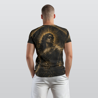 Nemesis — Divine Balance All-Over Print Mythological T-Shirt