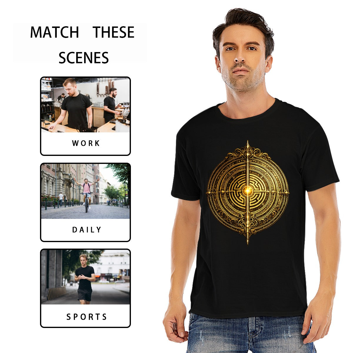 Labyrinth Symbol — Unisex O-Neck Short Sleeve T-Shirt