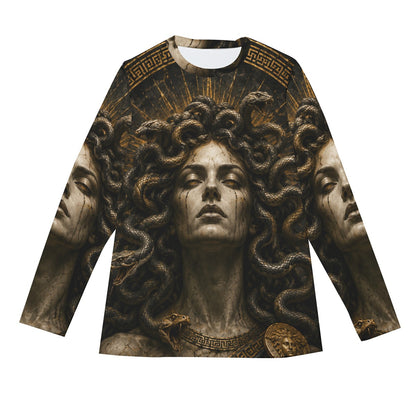 Medusa of the Eternal Gaze — All-Over Print Long Sleeve T-Shirt