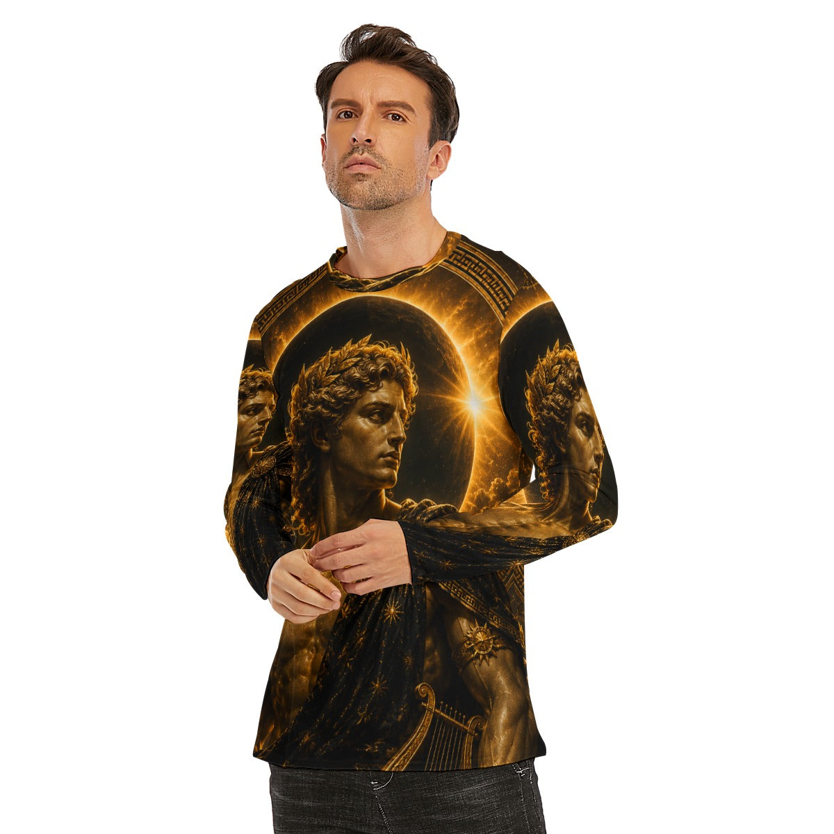 Apollo in the Golden Eclipse — All-Over Print Long Sleeve T-Shirt
