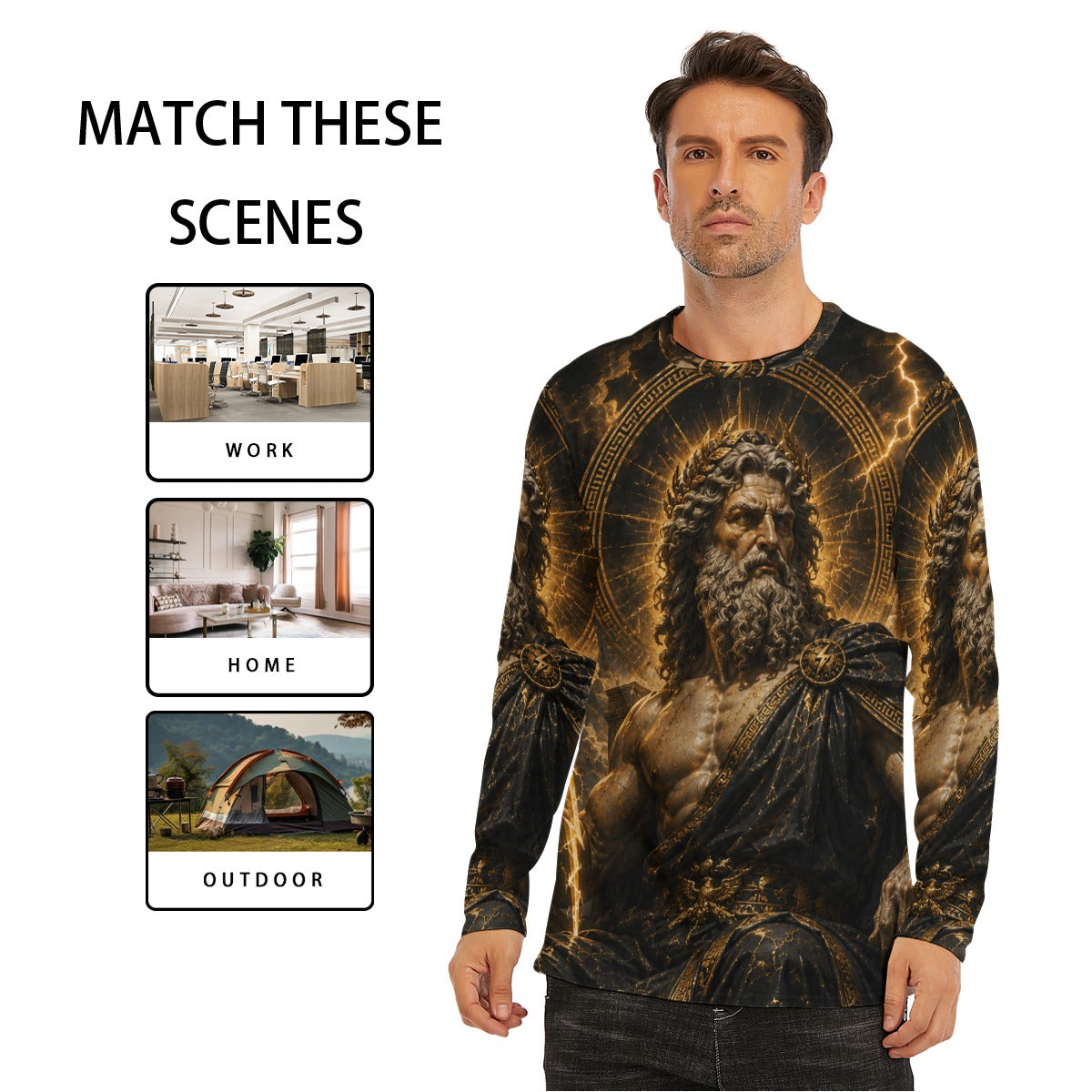 Zeus of Olympus — Divine Thunder Long Sleeve T-Shirt