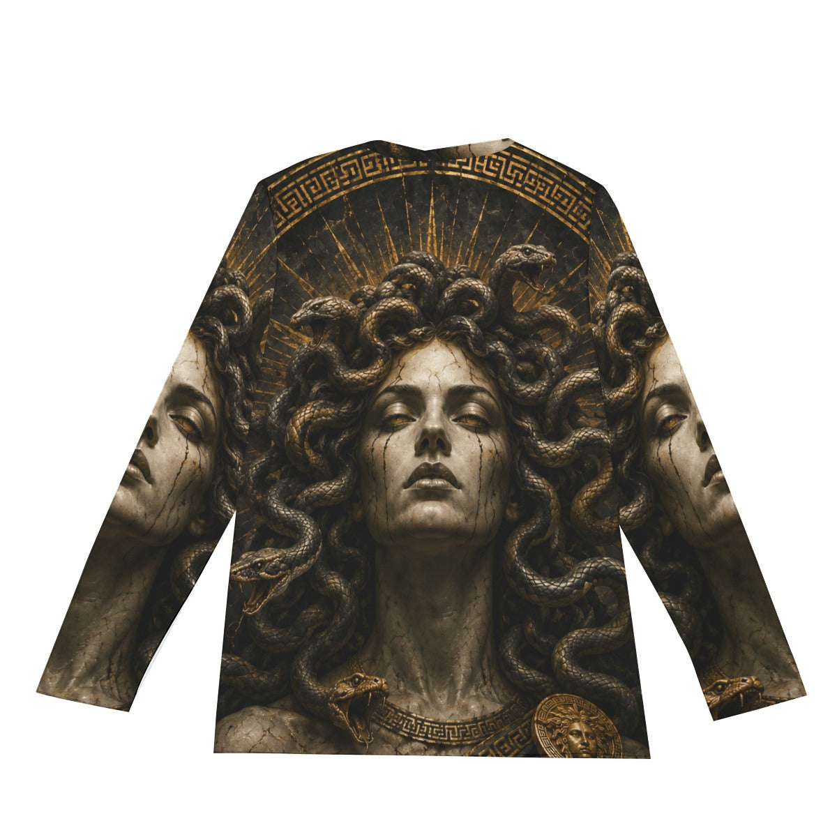 Medusa of the Eternal Gaze — All-Over Print Long Sleeve T-Shirt