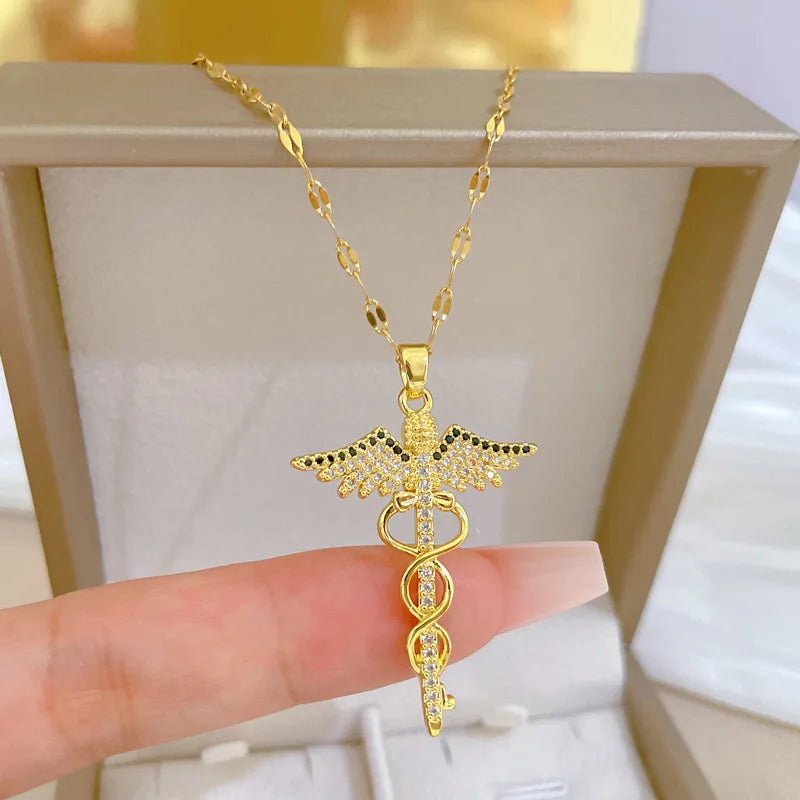 Hermes Caduceus Necklace