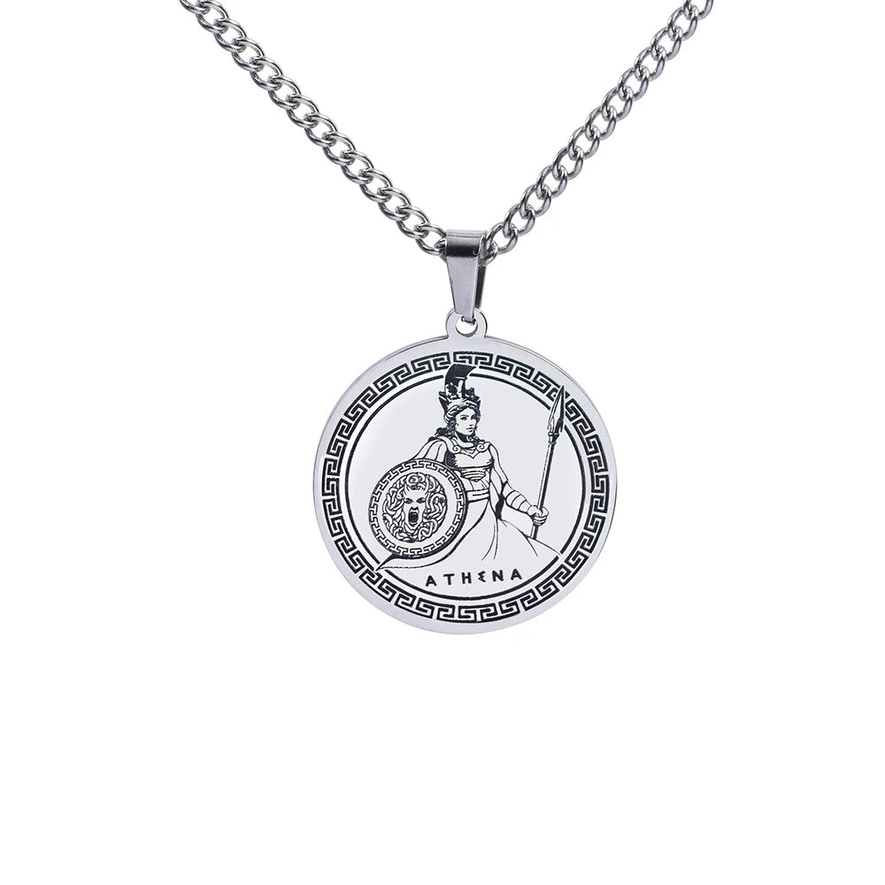 Athena & Medusa Shield Pendant