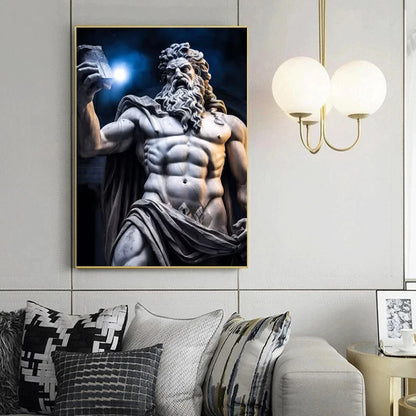 Zeus Abstract Mythology Canvas Wall Art