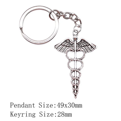 Caduceus Symbol Keychain