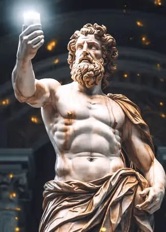 Zeus Abstract Mythology Canvas Wall Art