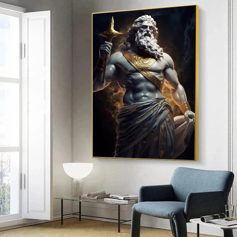 Zeus Abstract Mythology Canvas Wall Art