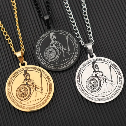 Athena & Medusa Shield Pendant