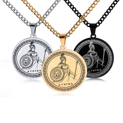 Athena & Medusa Shield Pendant