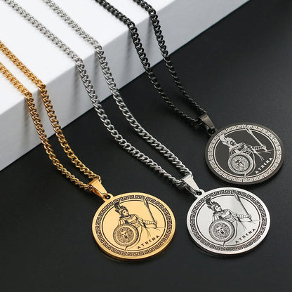 Athena & Medusa Shield Pendant
