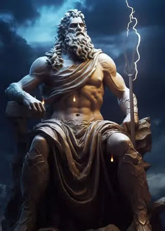 Zeus Abstract Mythology Canvas Wall Art