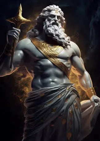 Zeus Abstract Mythology Canvas Wall Art