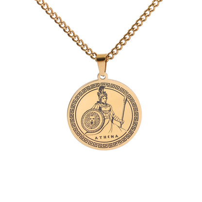 Athena & Medusa Shield Pendant