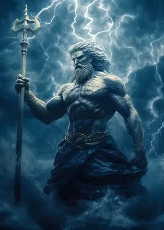 Zeus Abstract Mythology Canvas Wall Art