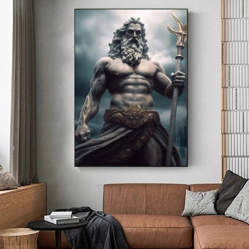 Zeus Abstract Mythology Canvas Wall Art