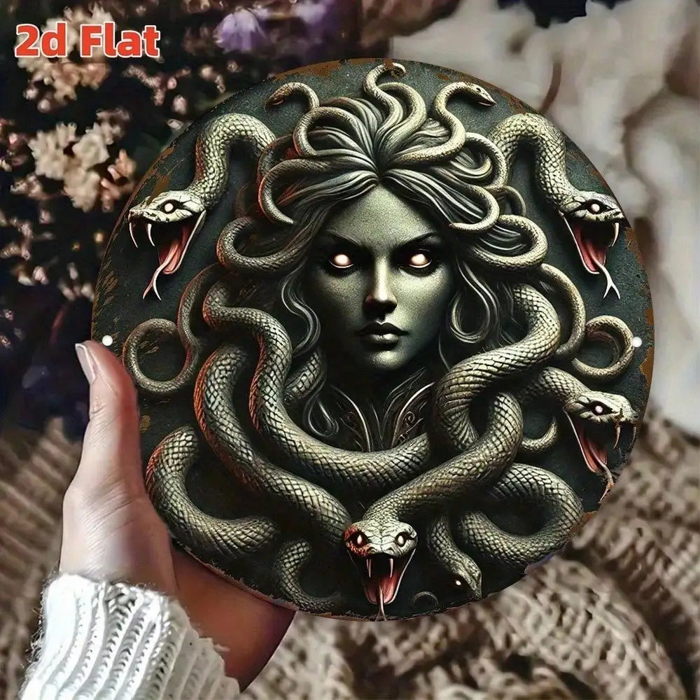 Medusa Shield Greek Mythology Metal Wall Art