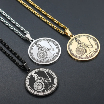 Athena & Medusa Shield Pendant