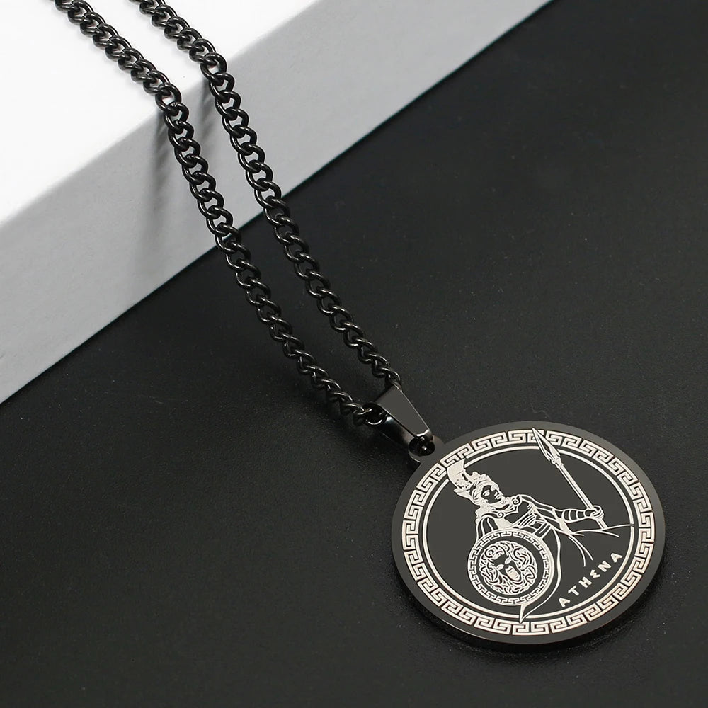 Athena & Medusa Shield Pendant