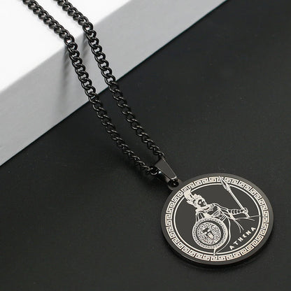Athena & Medusa Shield Pendant