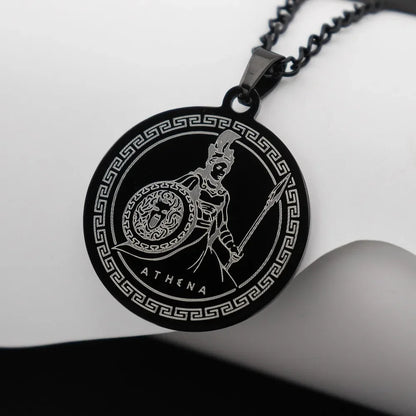 Athena & Medusa Shield Pendant