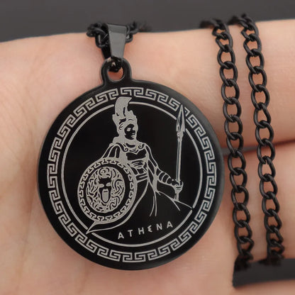 Athena & Medusa Shield Pendant