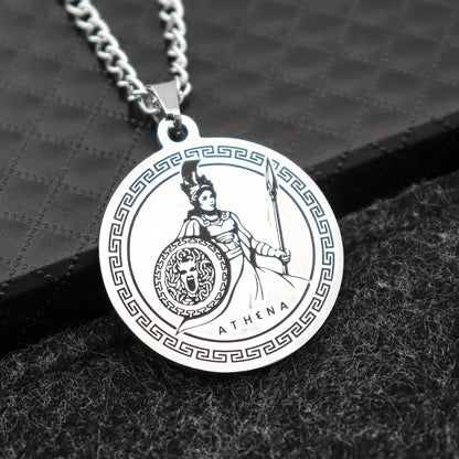 Athena & Medusa Shield Pendant