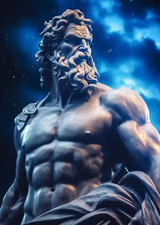 Zeus Abstract Mythology Canvas Wall Art