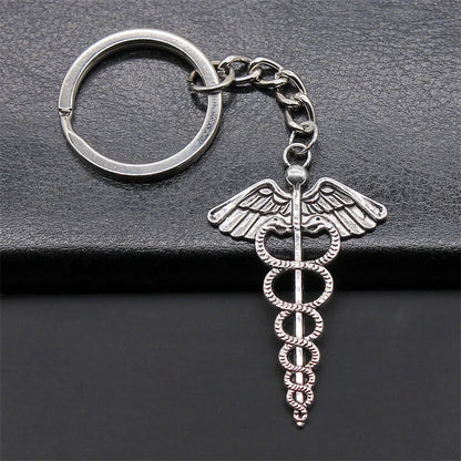 Caduceus Symbol Keychain